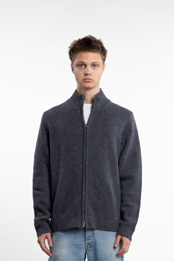 Atlantic Wool Cardigan Blue