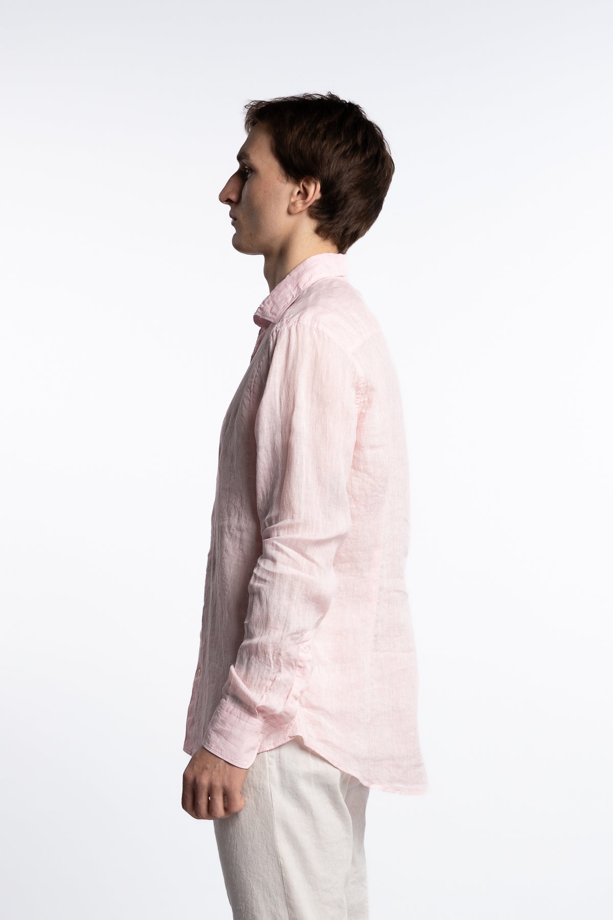 Slimline Linen Shirt Light Pink