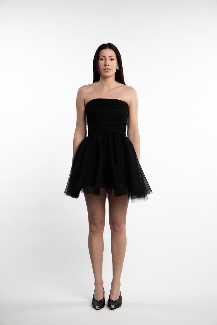 Swan Dress Short- Black