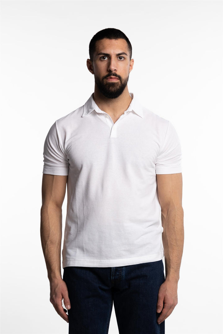 Ice Cotton Short Sleeve Polo Shirt White