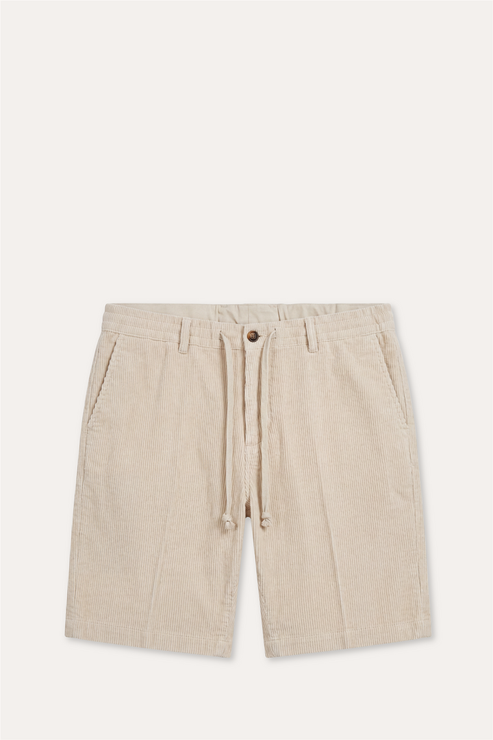 Cotton/Stretch Corduroy Shorts Beige