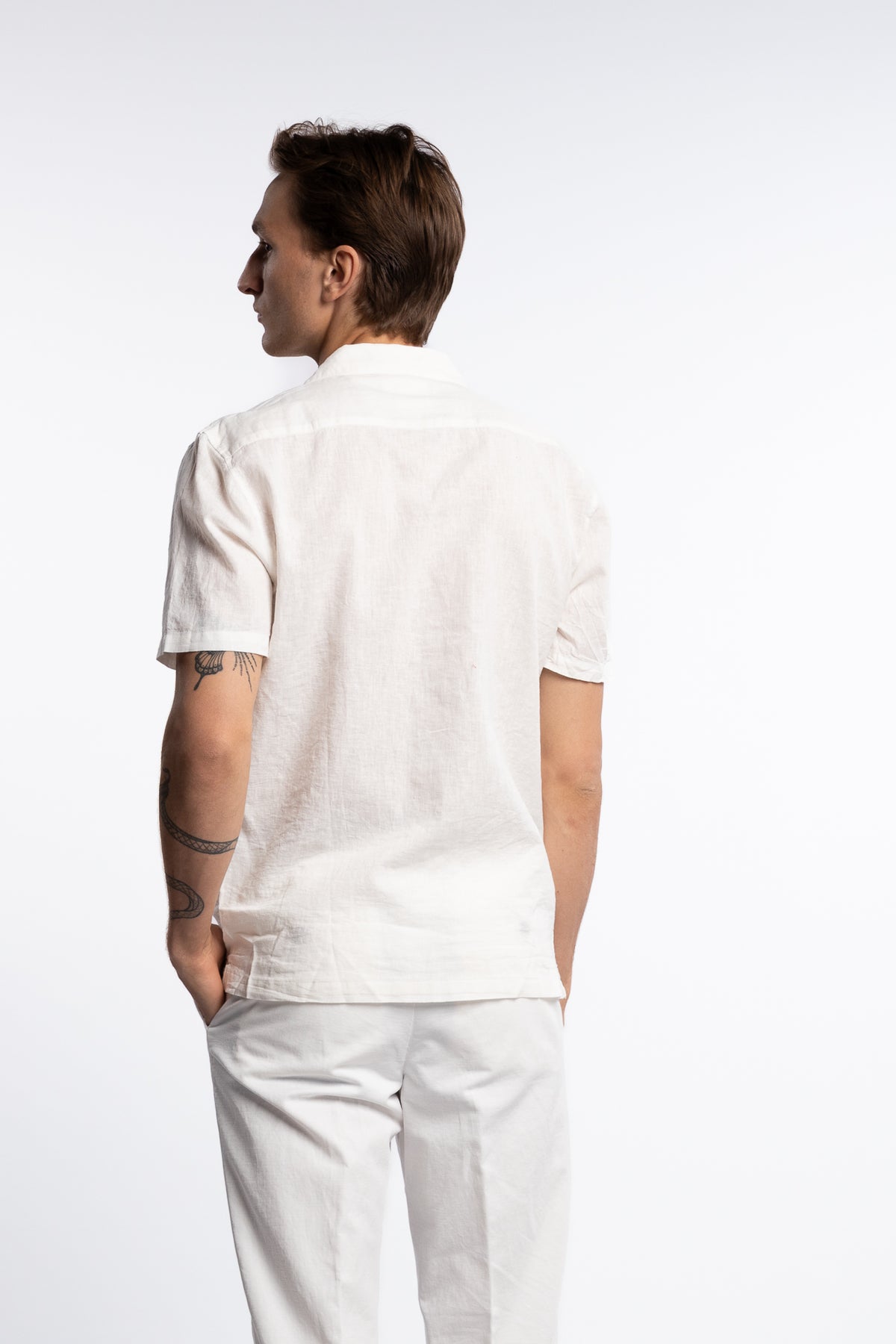 Casual Linen Blend Resort S/S White