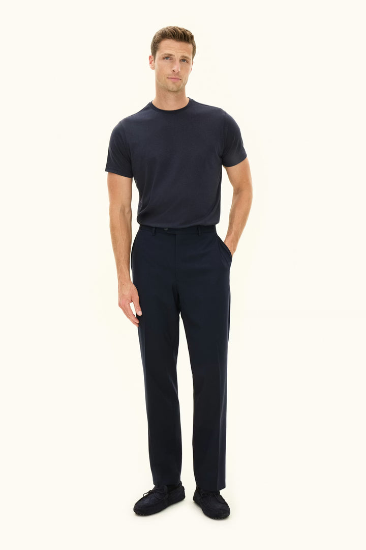 Kim Tencel/Cotton Regular Fit T-shirt Navy Blue