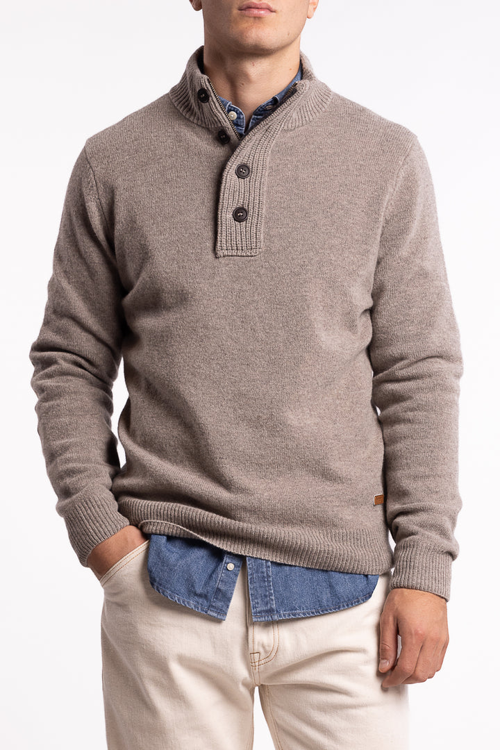 Essential Patch Half Zip Stone