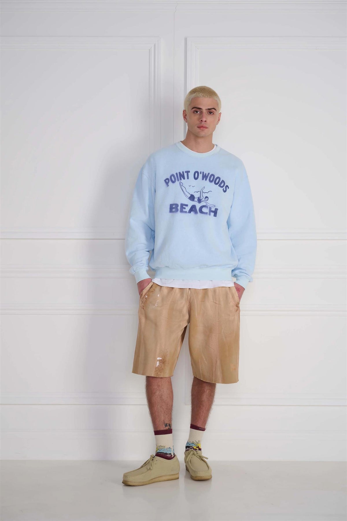 Point Crewneck Vintage Light Blue