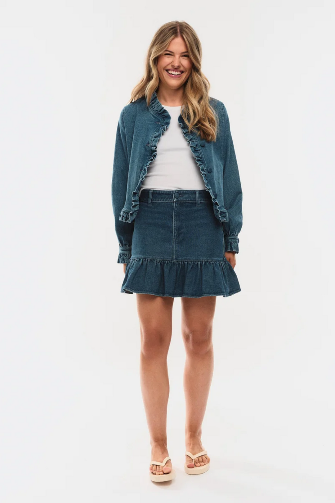 Kajsa Denim Skirt- Denim Medium Wash