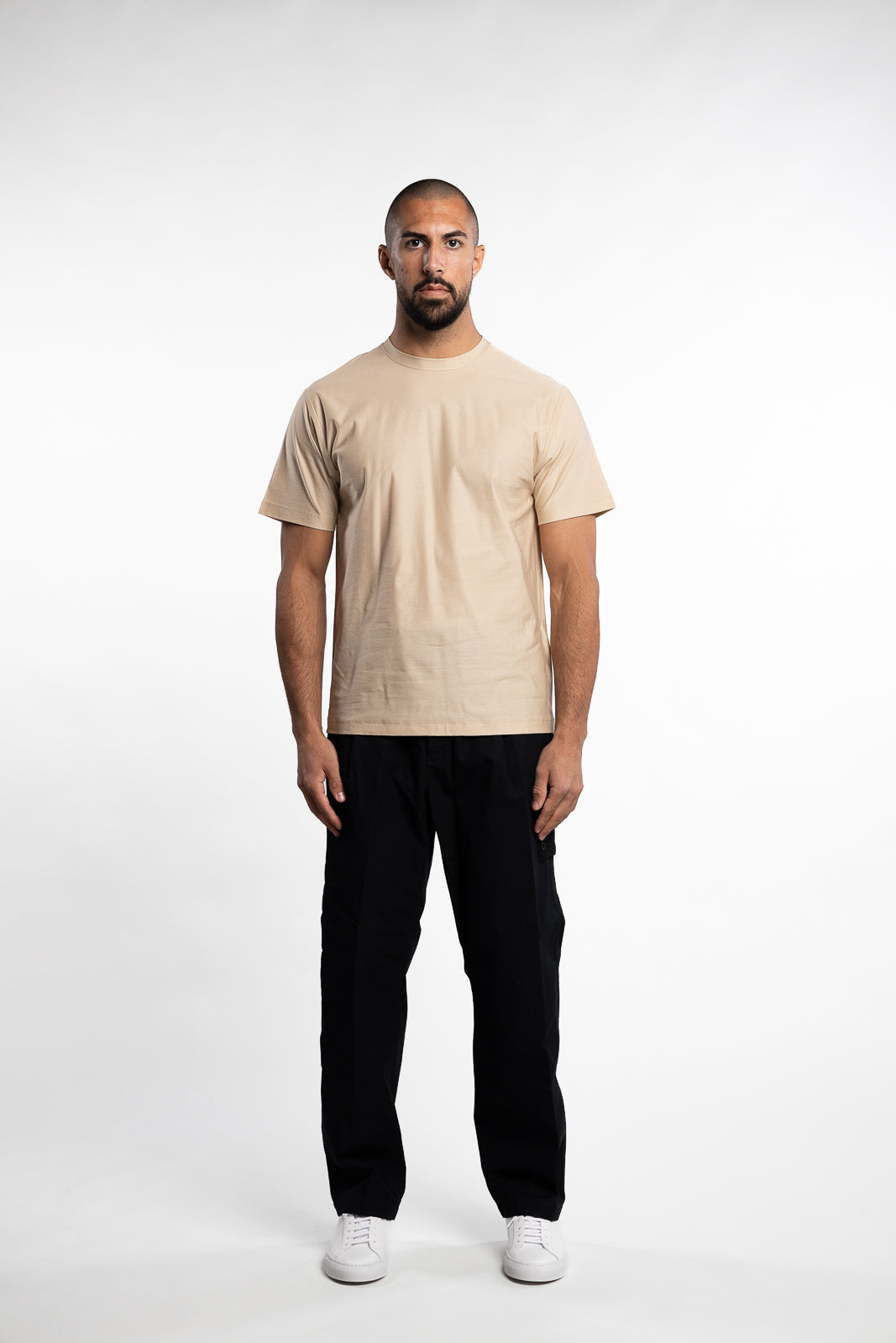 Cotton Crew Neck T-shirt Ghost Beige