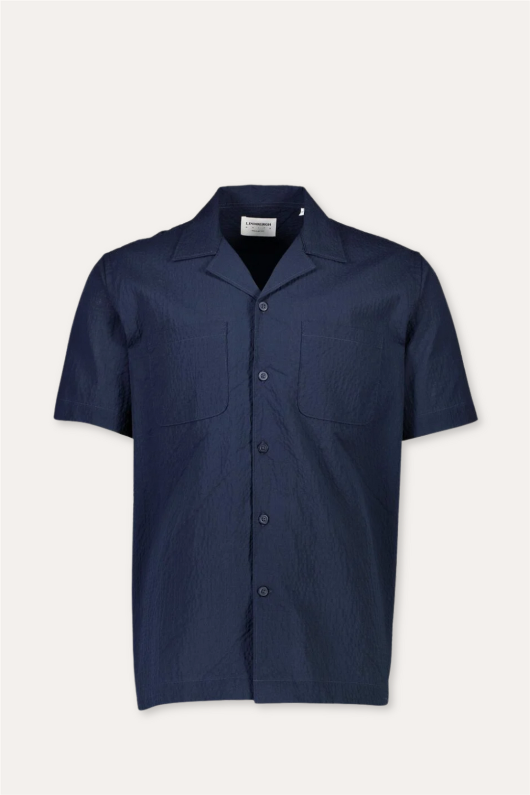 Seersucker Shirt S/S Navy