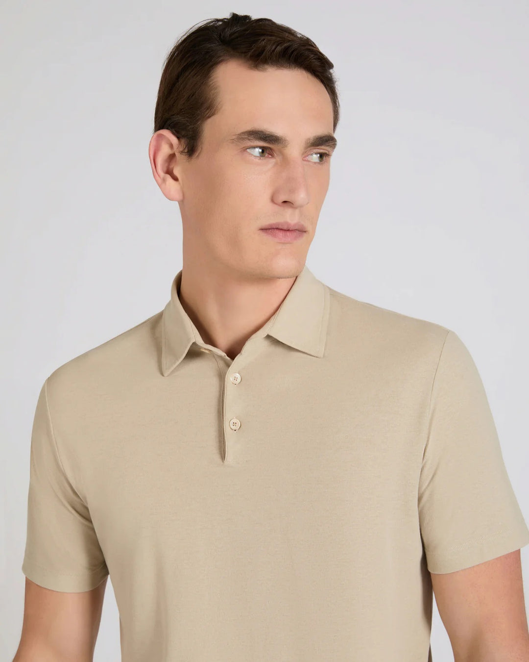 Ice Cotton Short Sleeve Polo Shirt Sabbia