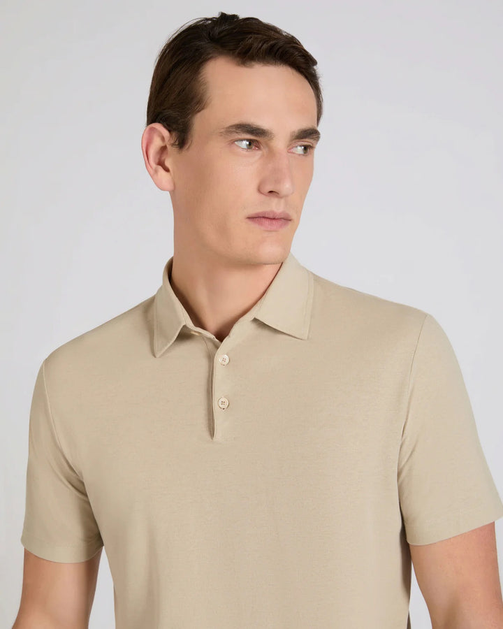 Ice Cotton Short Sleeve Polo Shirt Sabbia