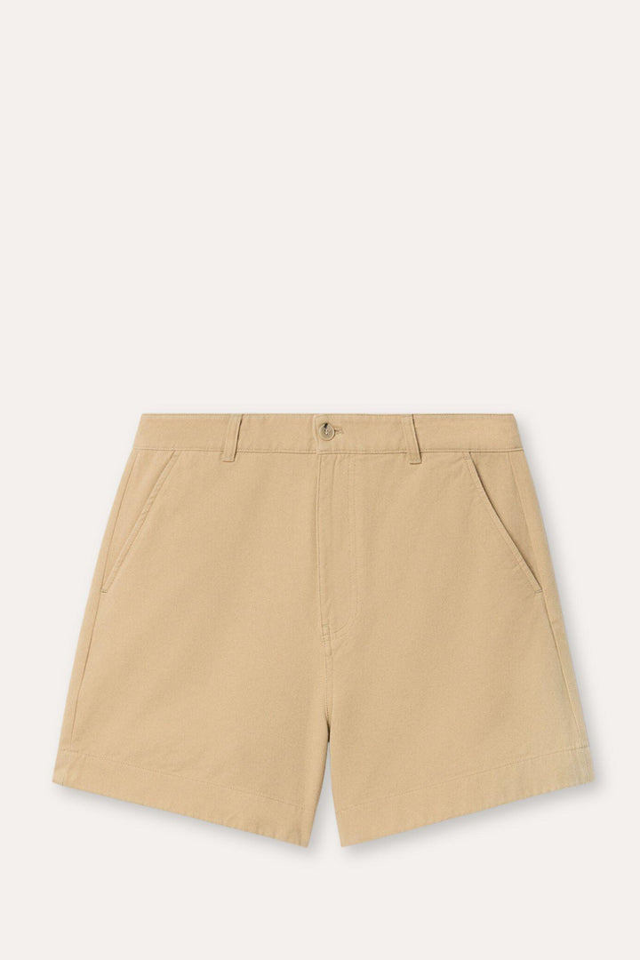 Baggy Cotton Shorts- Canvas Beige
