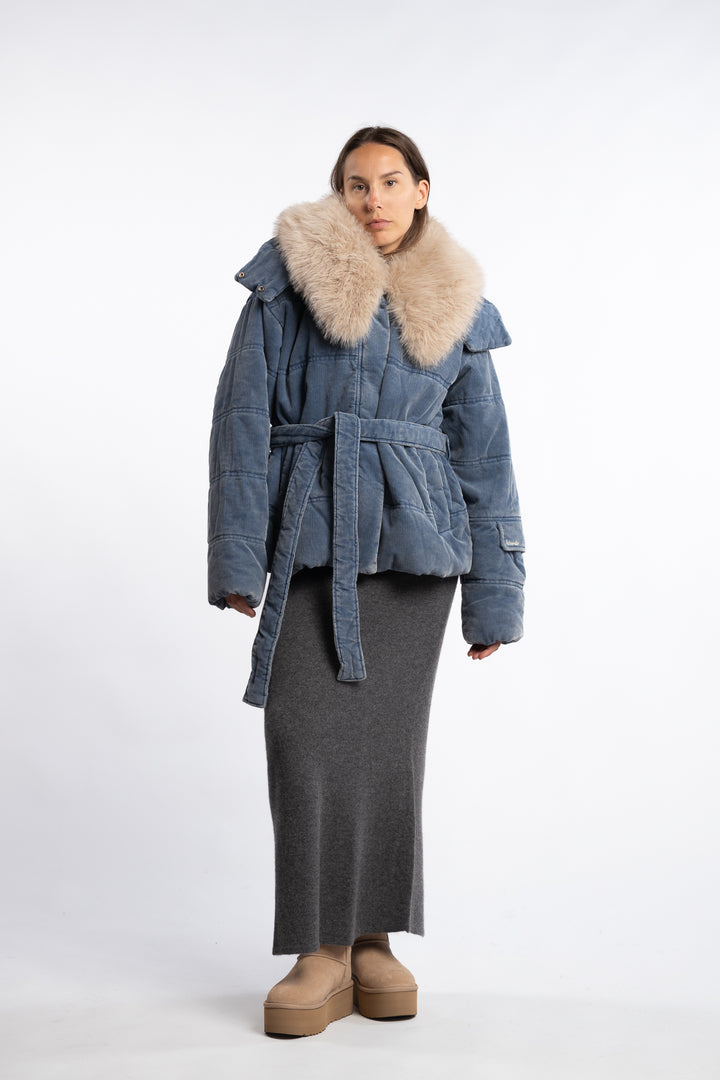 Steilia Corduroy Jacket - Lt. Blue Mix