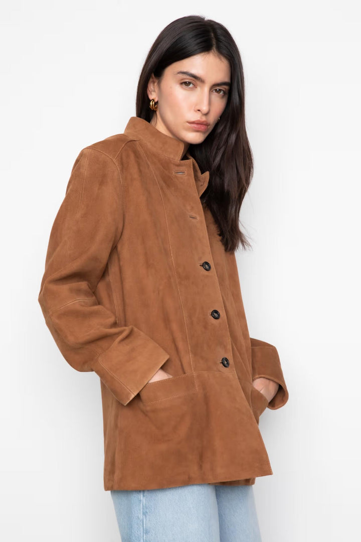 Lauren Leather Jacket - 1043 Camel suede