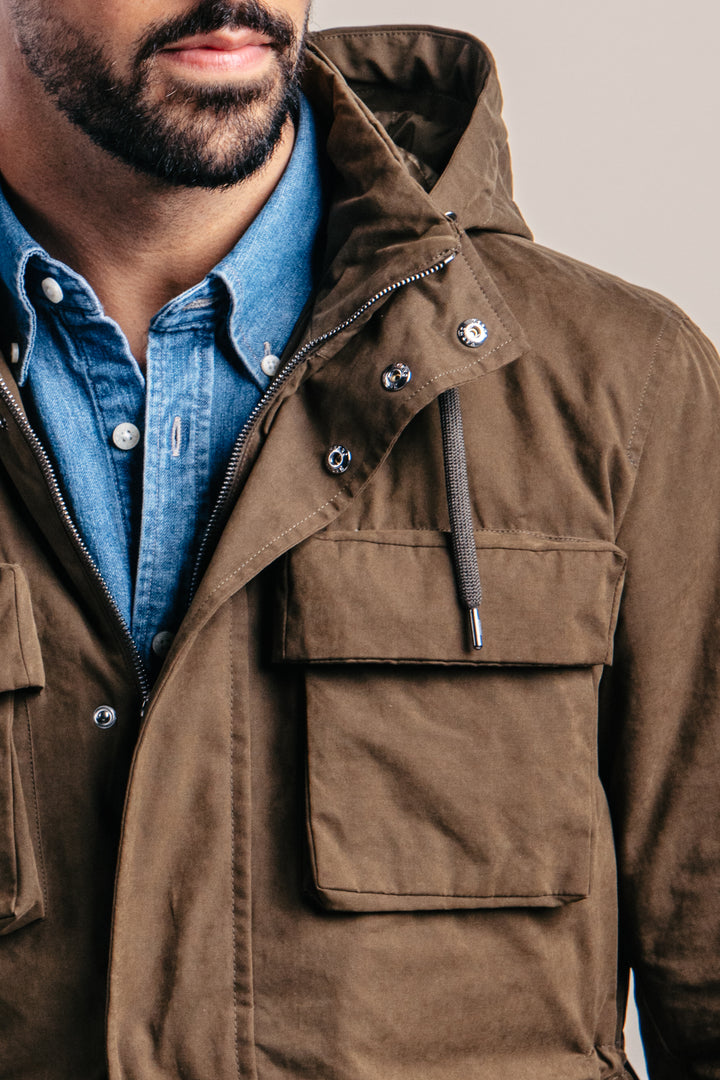 Woven Half Coat Verde Militare