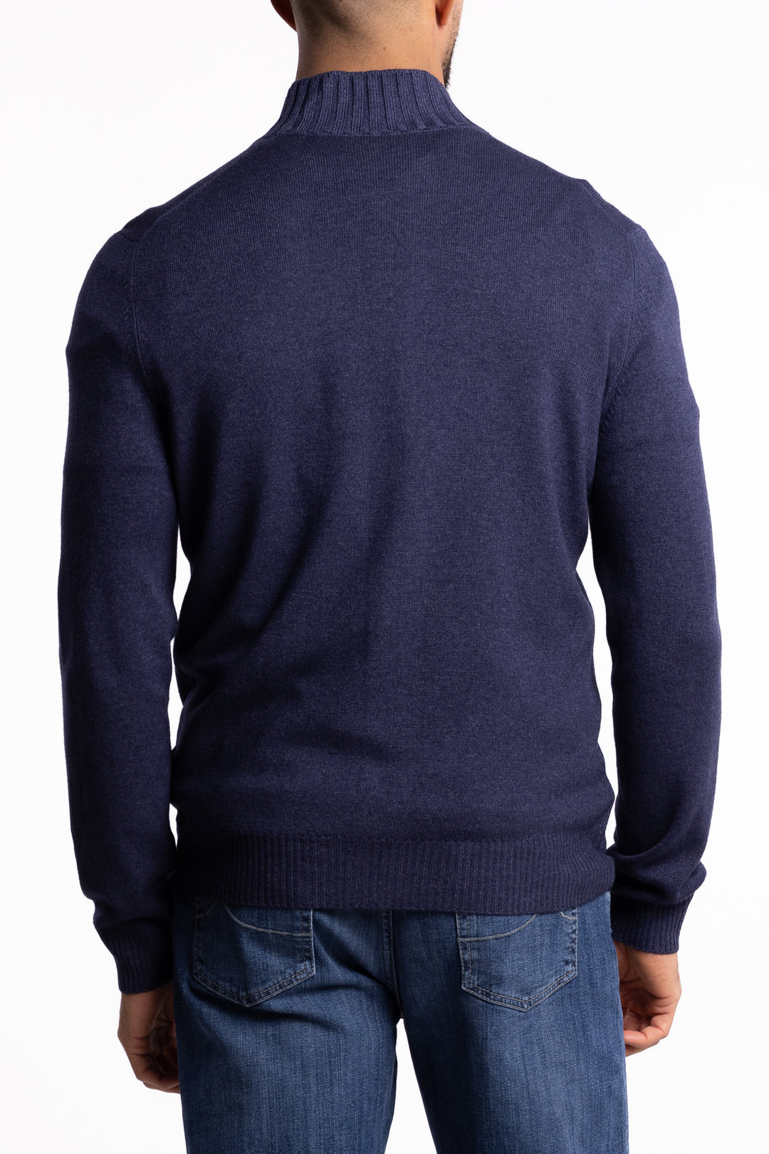 Wool/Cashmere Washed Full Zip Blue