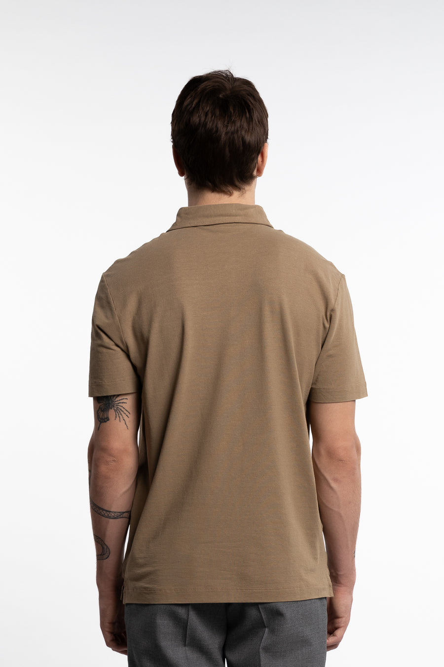 Ice Cotton Short Sleeve Polo Shirt Beige