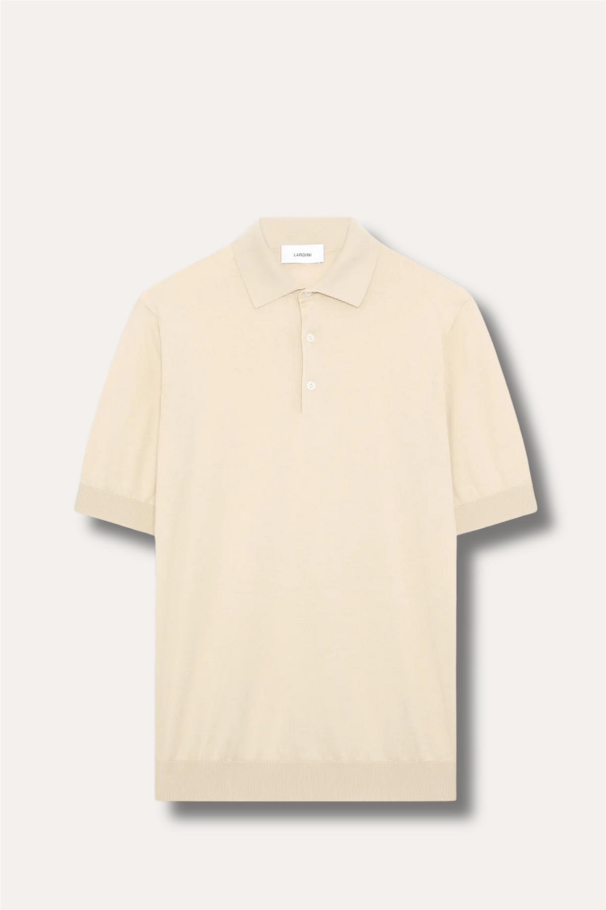 Knitted Cotton Polo Shirt Cream