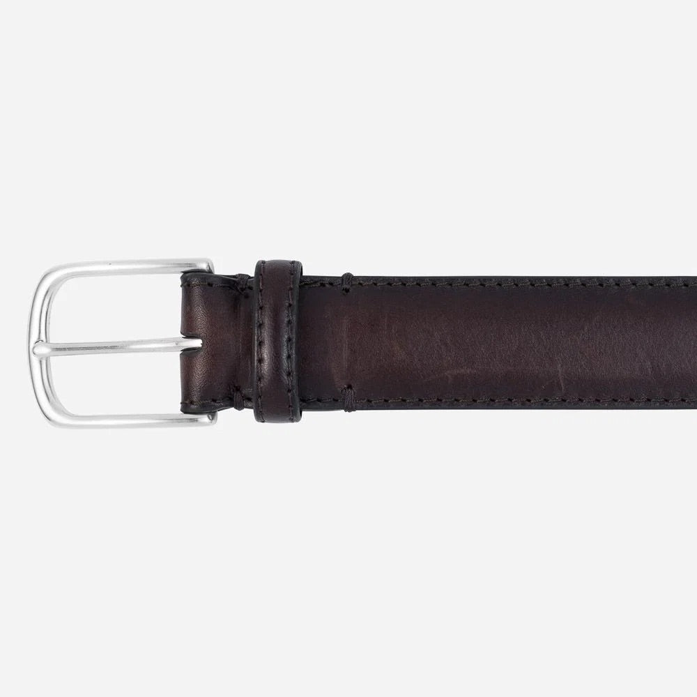 Calf Leather Belt Dark Brown