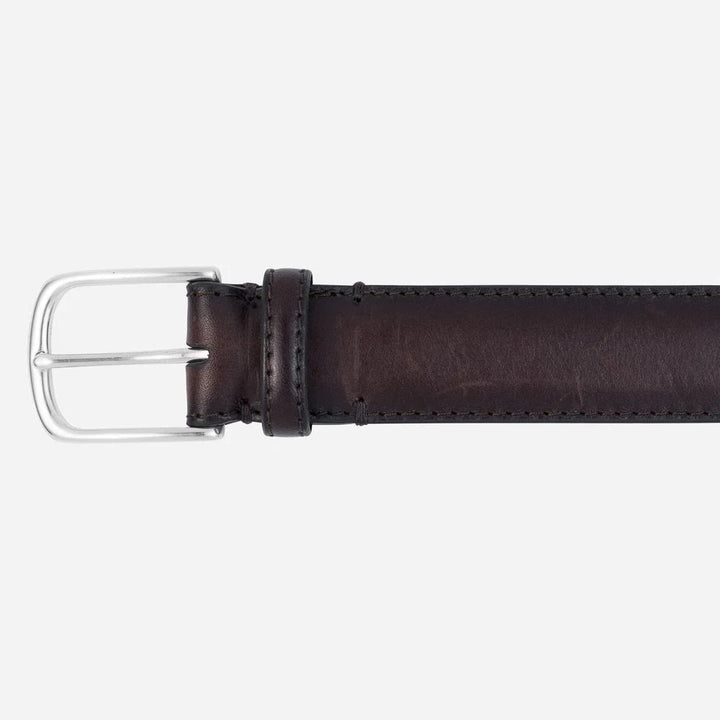 Calf Leather Belt Dark Brown