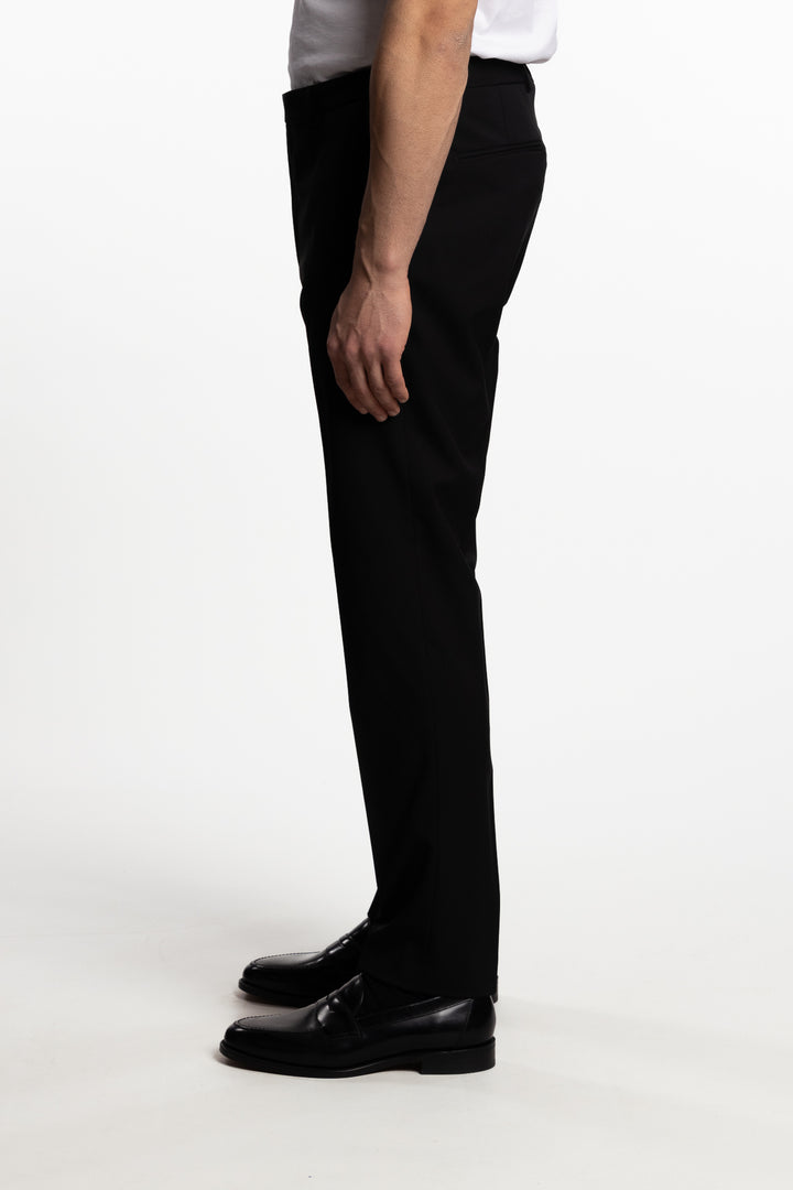 Denz Slim Fit Wool Trousers Black