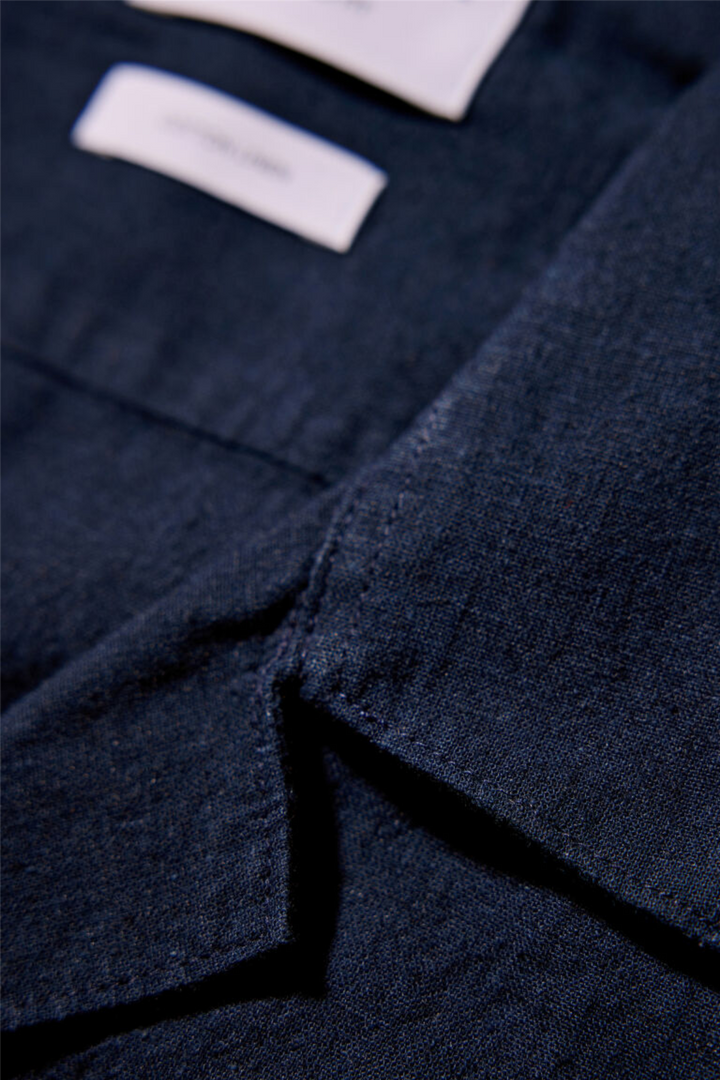 Casual Linen Blend Resort S/S Navy