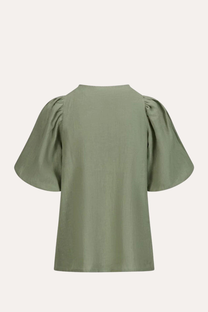 Anna Linen Top- Green
