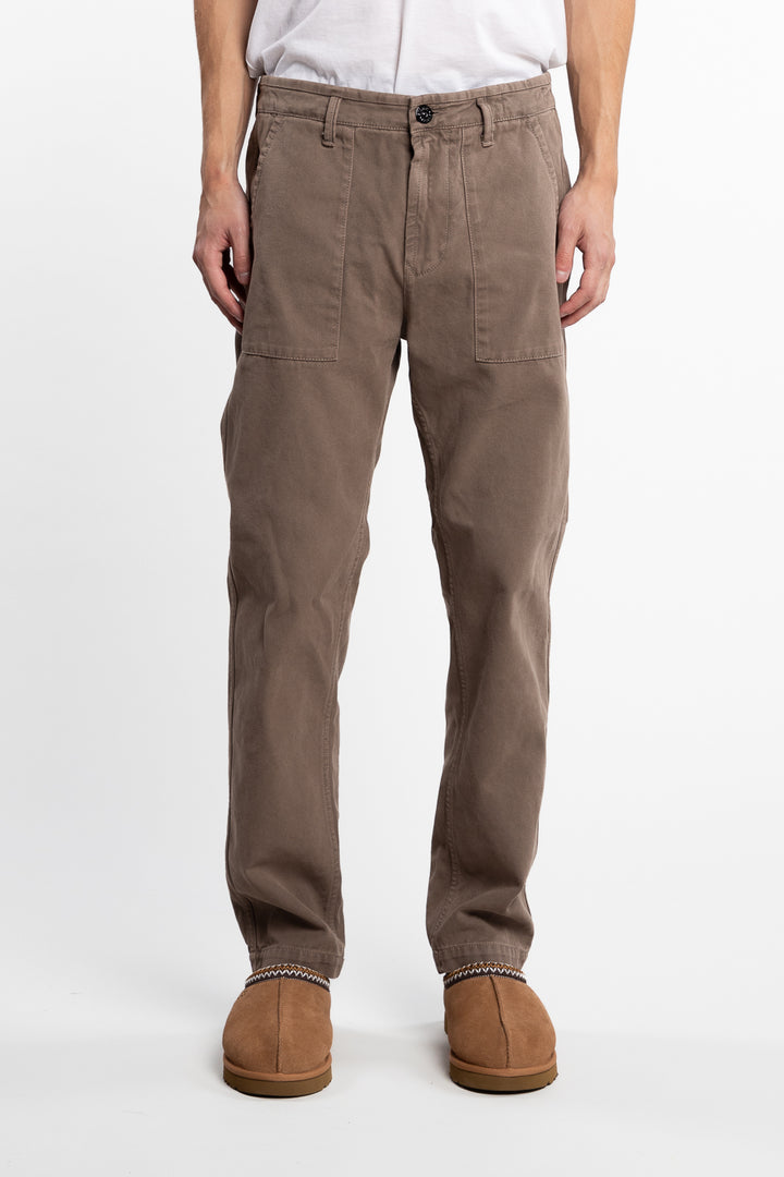 Panama Cotton ´OLD´ Effect Trousers Walnut Brown