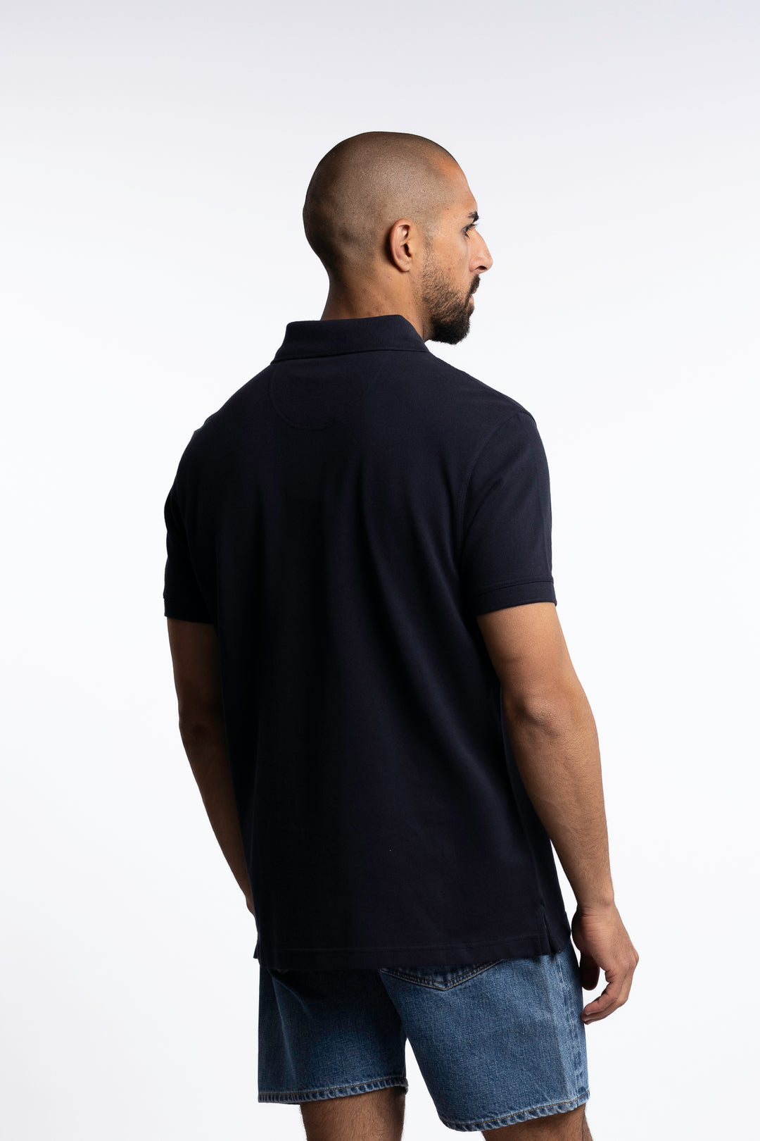 Tartan Pique Polo Shirt Navy