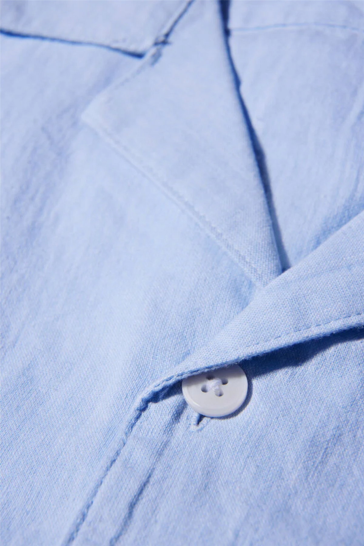 Casual Linen Blend Resort S/S Light Blue