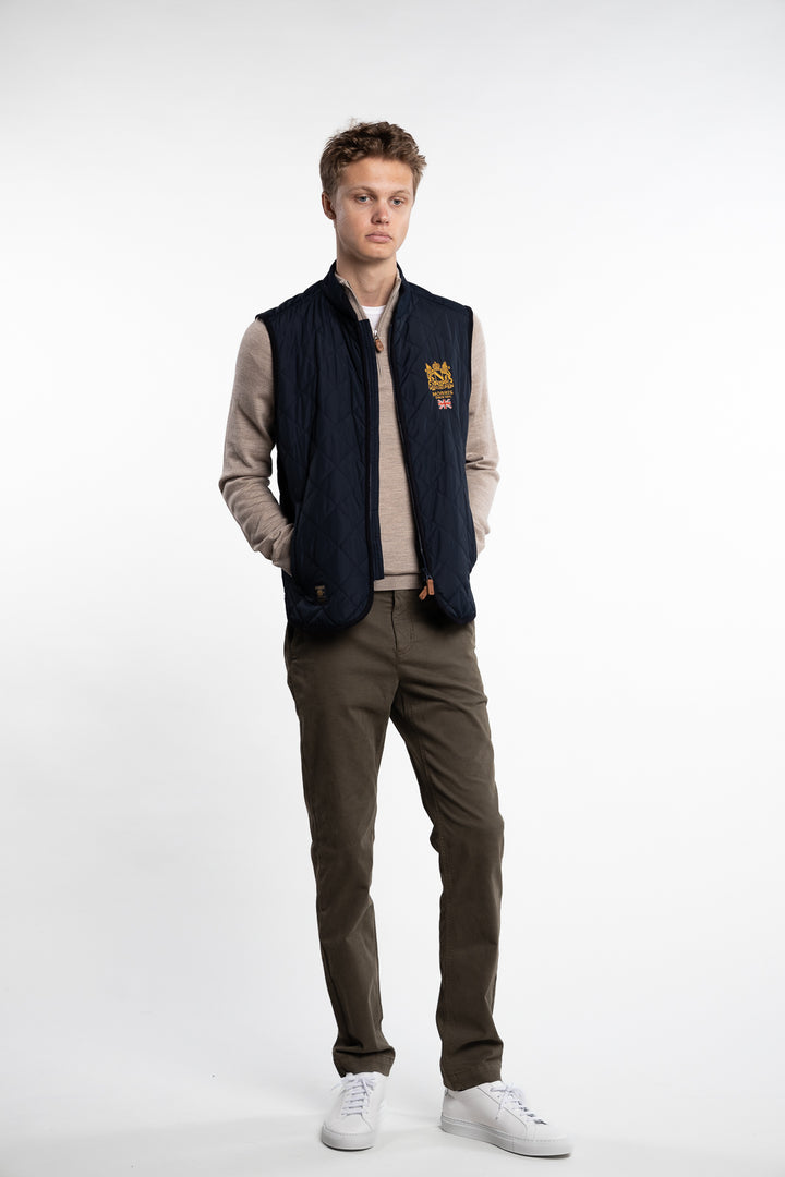 Trenton Quilted Vest Old Blue