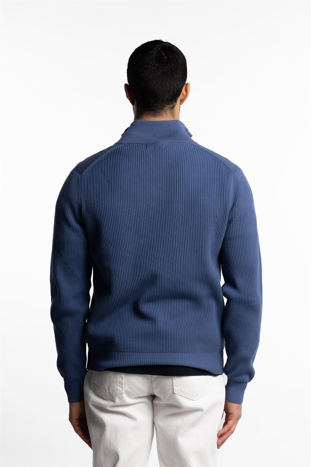Alex Half Zip Knitted Sweater Bijou Blue