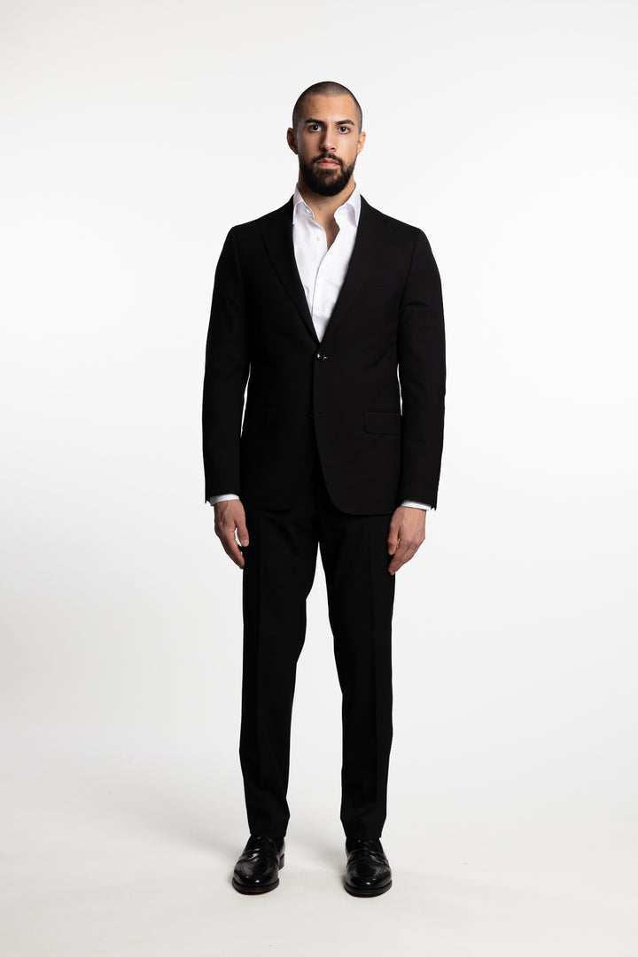 Edmund Slim Fit Wool Blazer Black