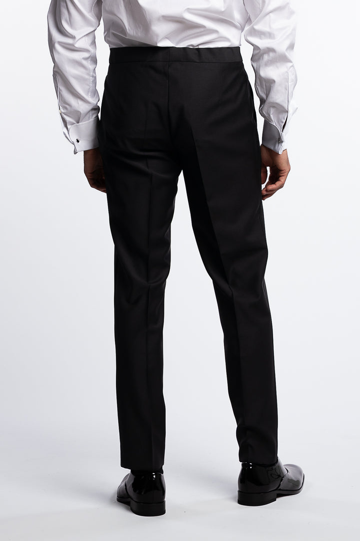 Denz Slim Fit Tuxedo Trousers Black