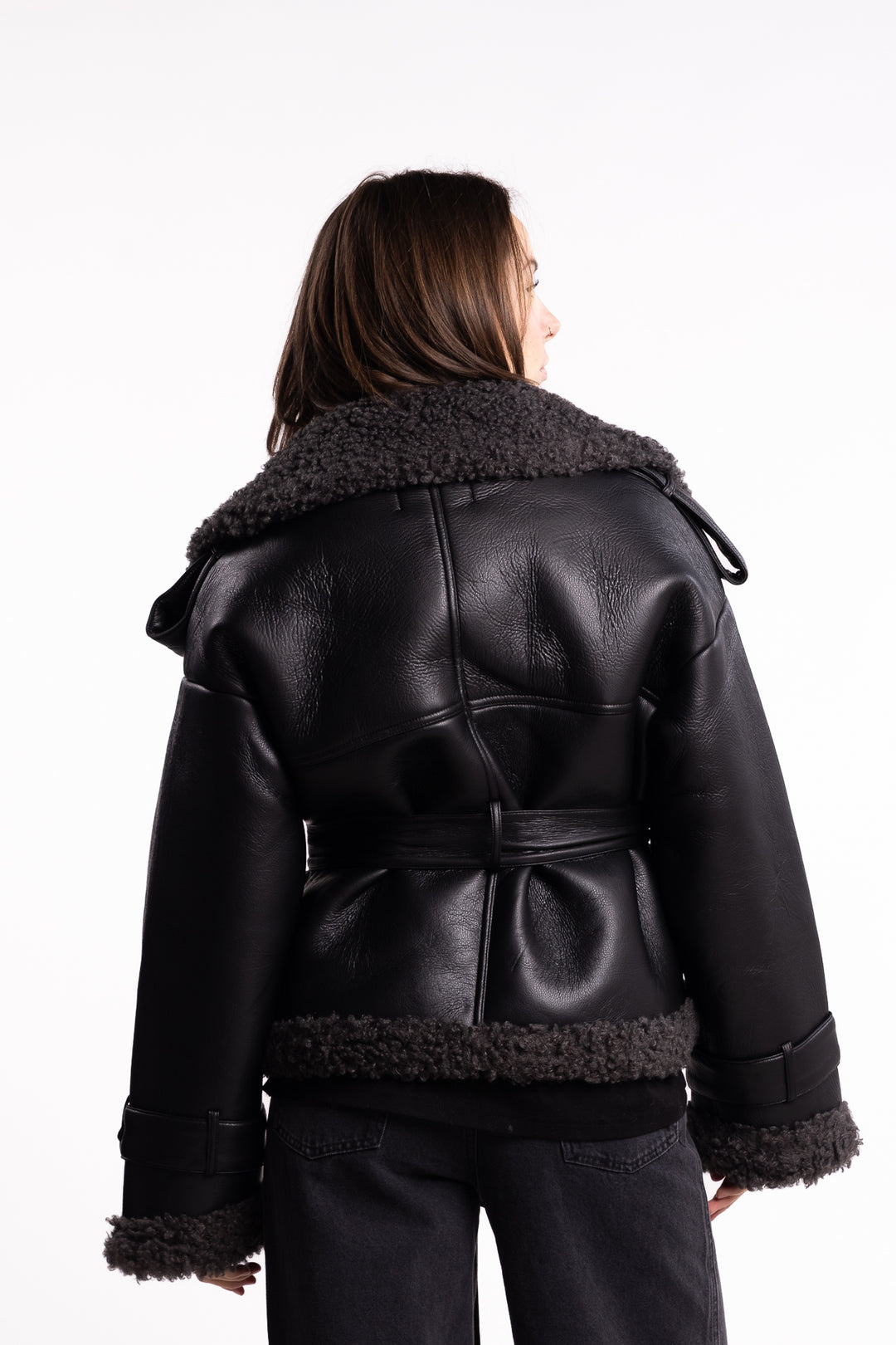 Manchester Cropped Jacket- Black