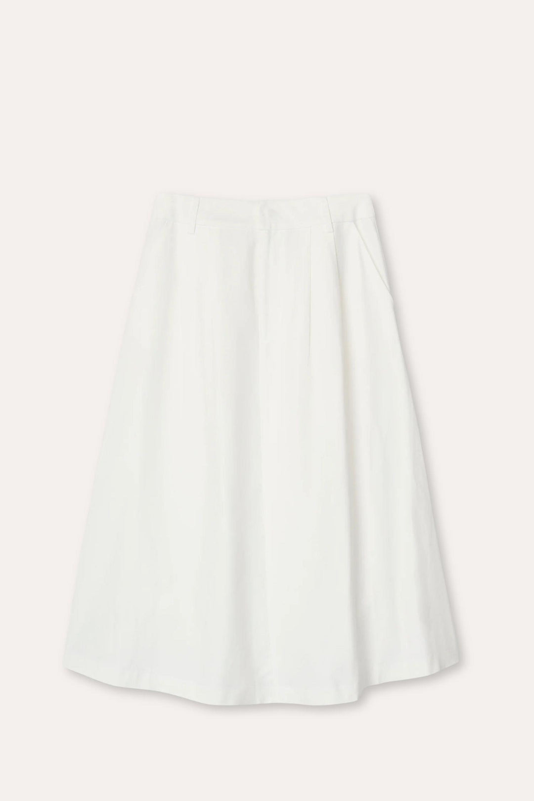 Poet Pleat Skirt Off White