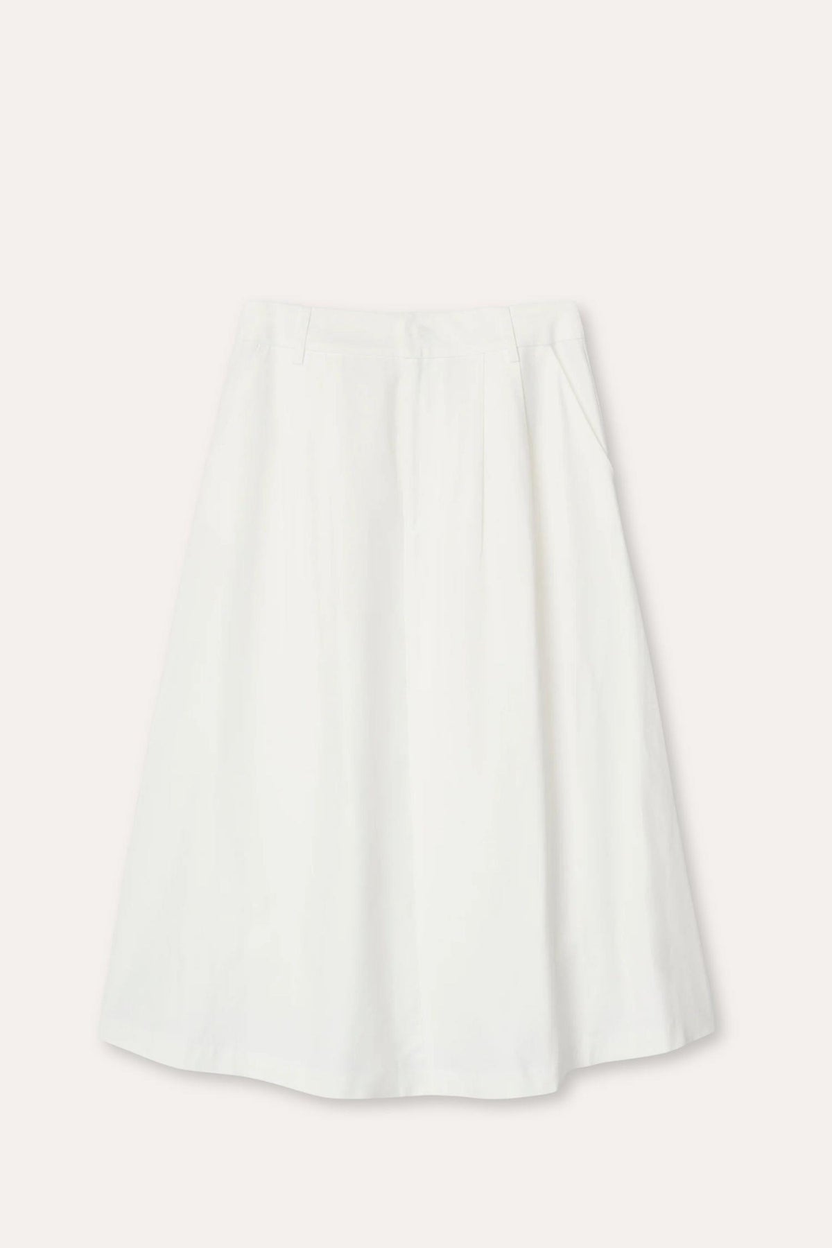 Poet Pleat Skirt Off White