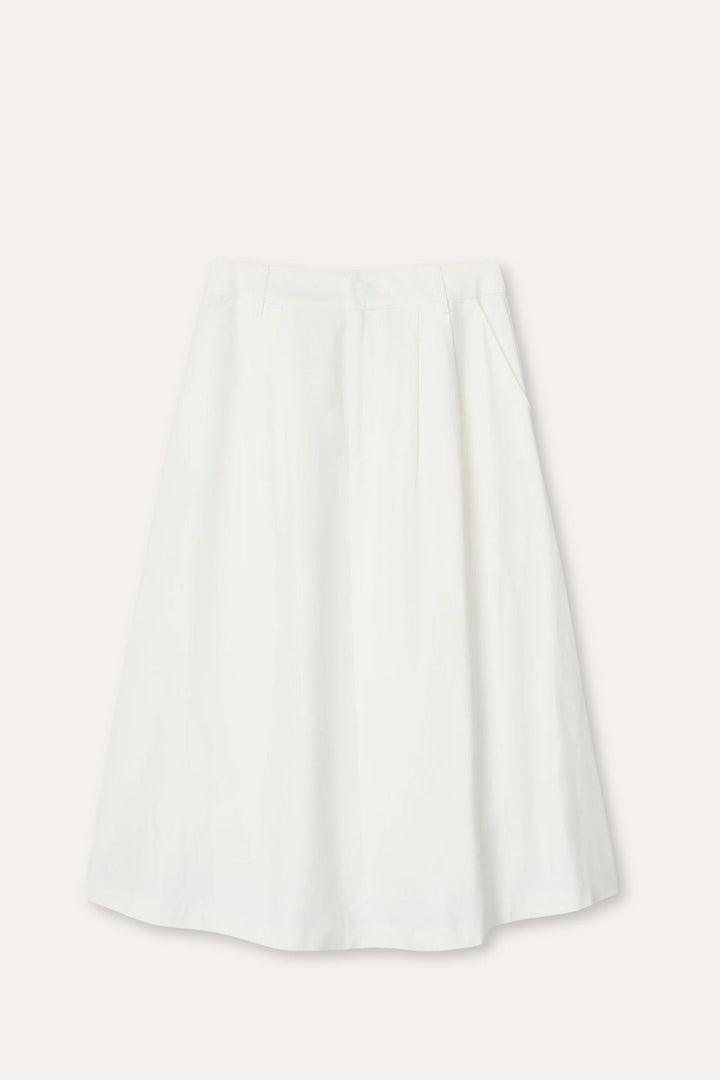 Poet Pleat Skirt Off White