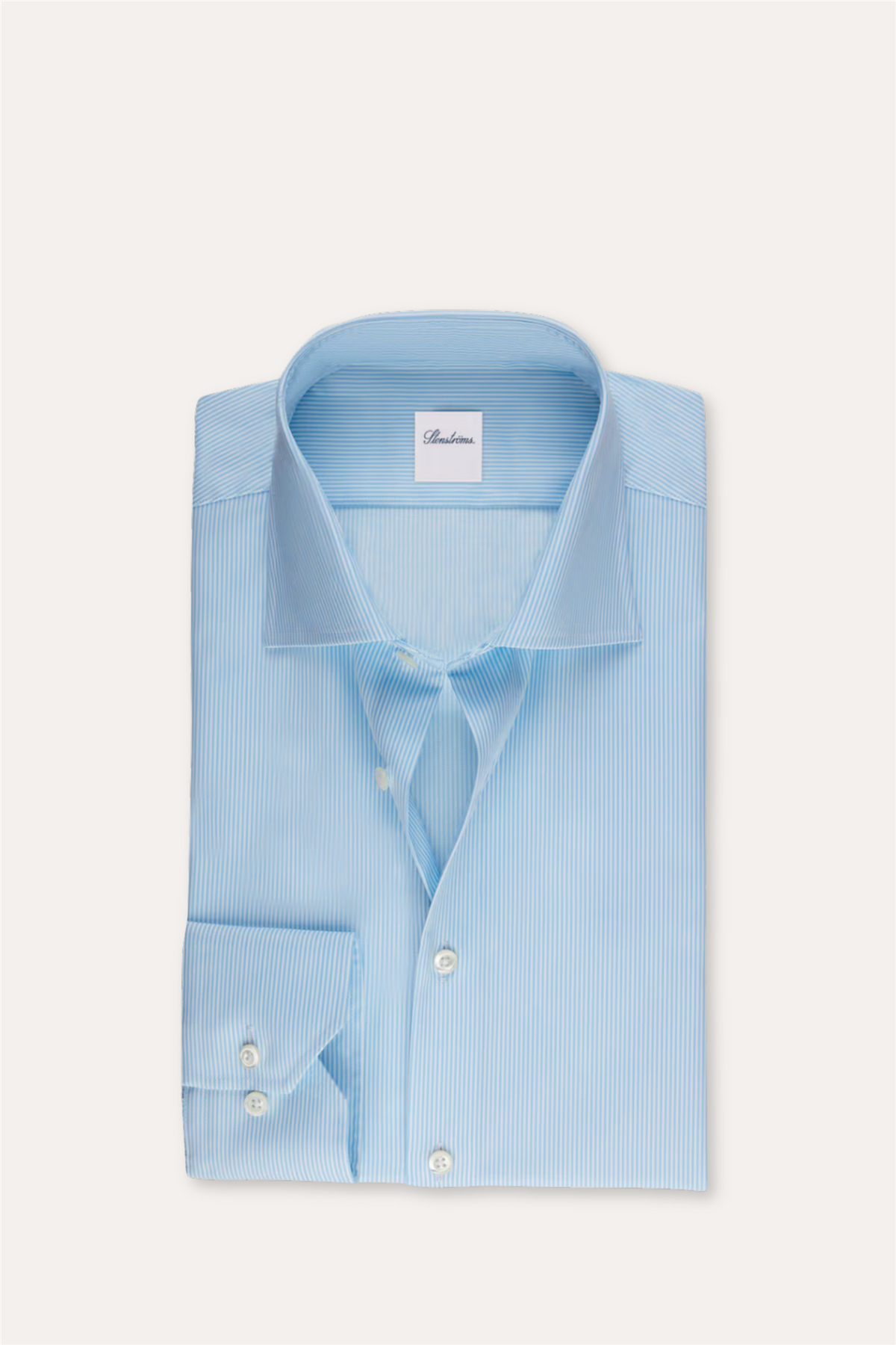 Slimline Pinstriped Twill Shirt Light Blue