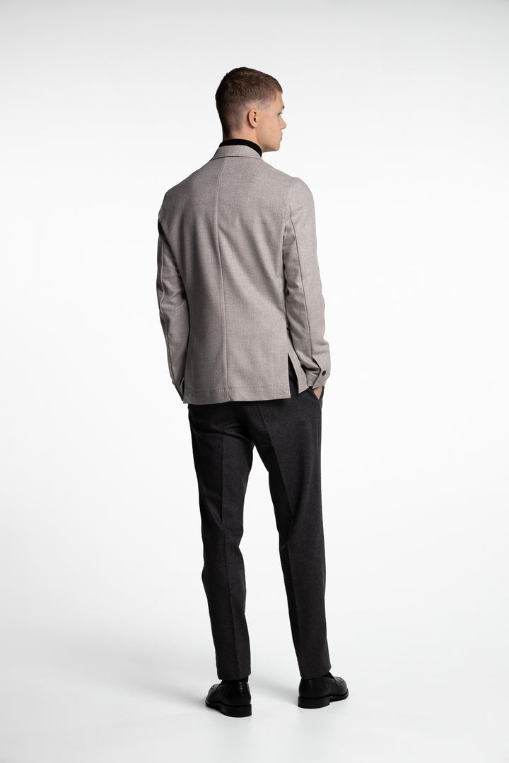 Double Breasted Wool/Cashmere Easywear Blazer Beige