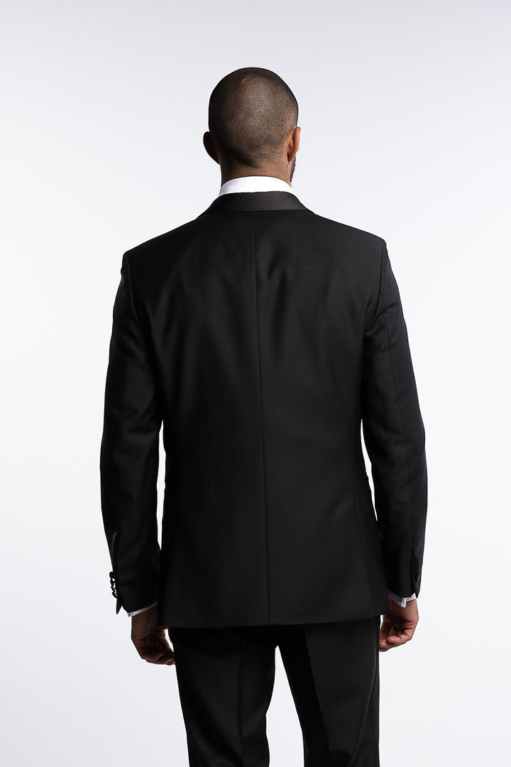 Figaro Regular Fit Tuxedo Blazer Black