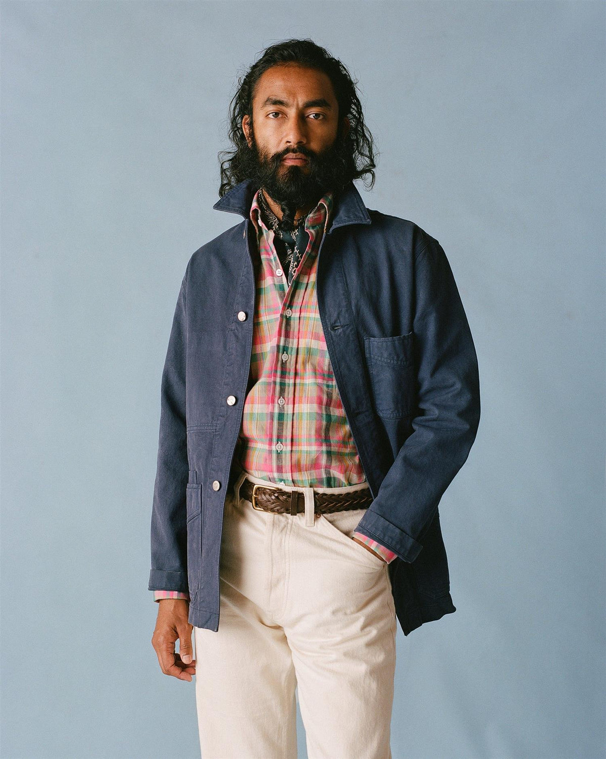 Cotton Duck Canvas Five-Pocket Chore Jacket Navy
