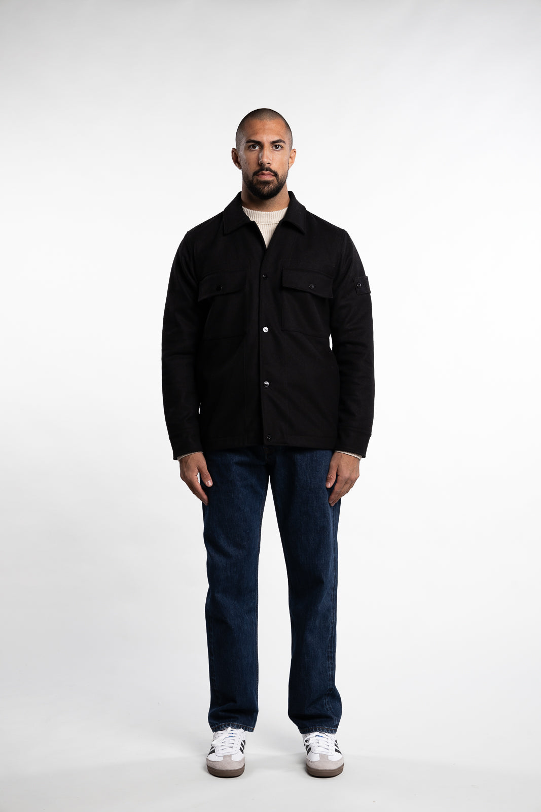 Ghost Wool/Nylon Overshirt Black