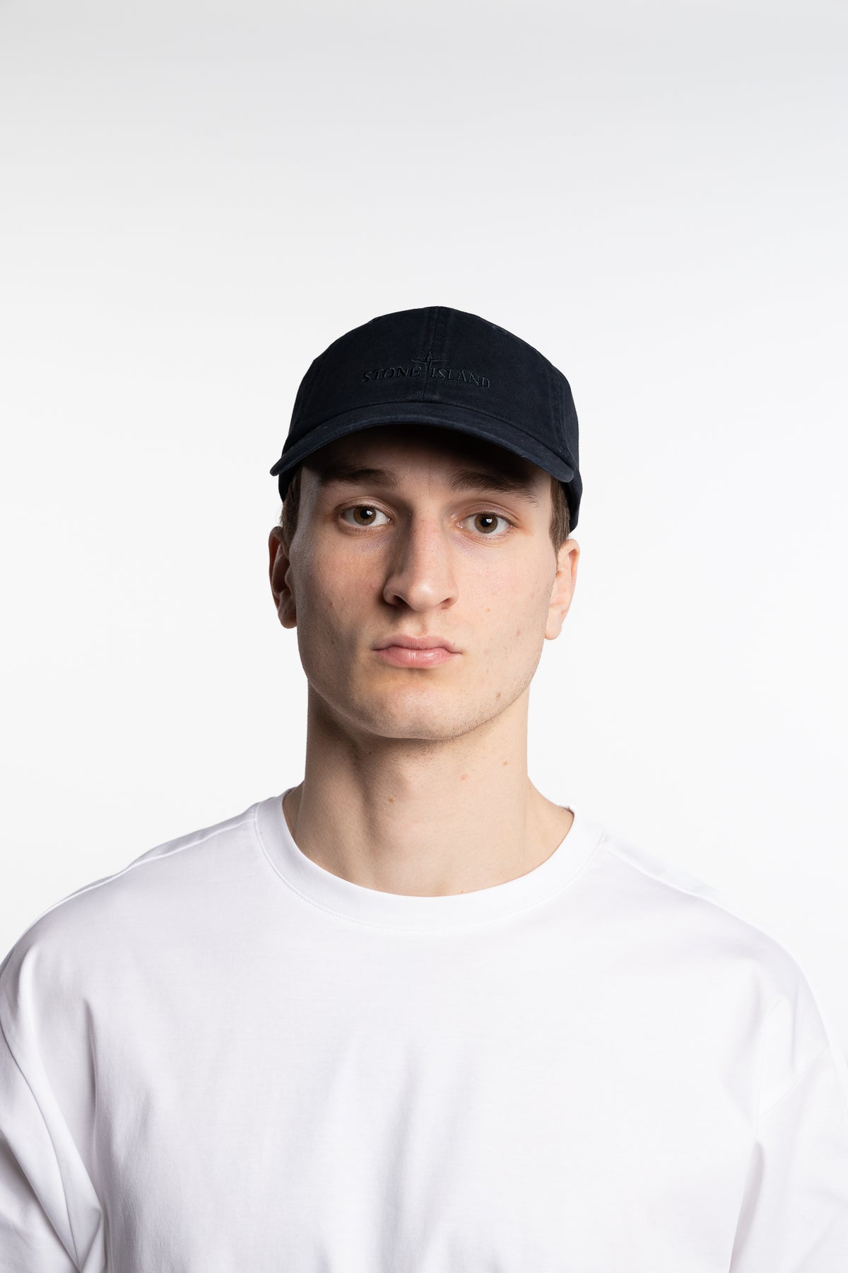 Compass Logo Baseball Cap Brushed Cotton Gabardine Navy Blue