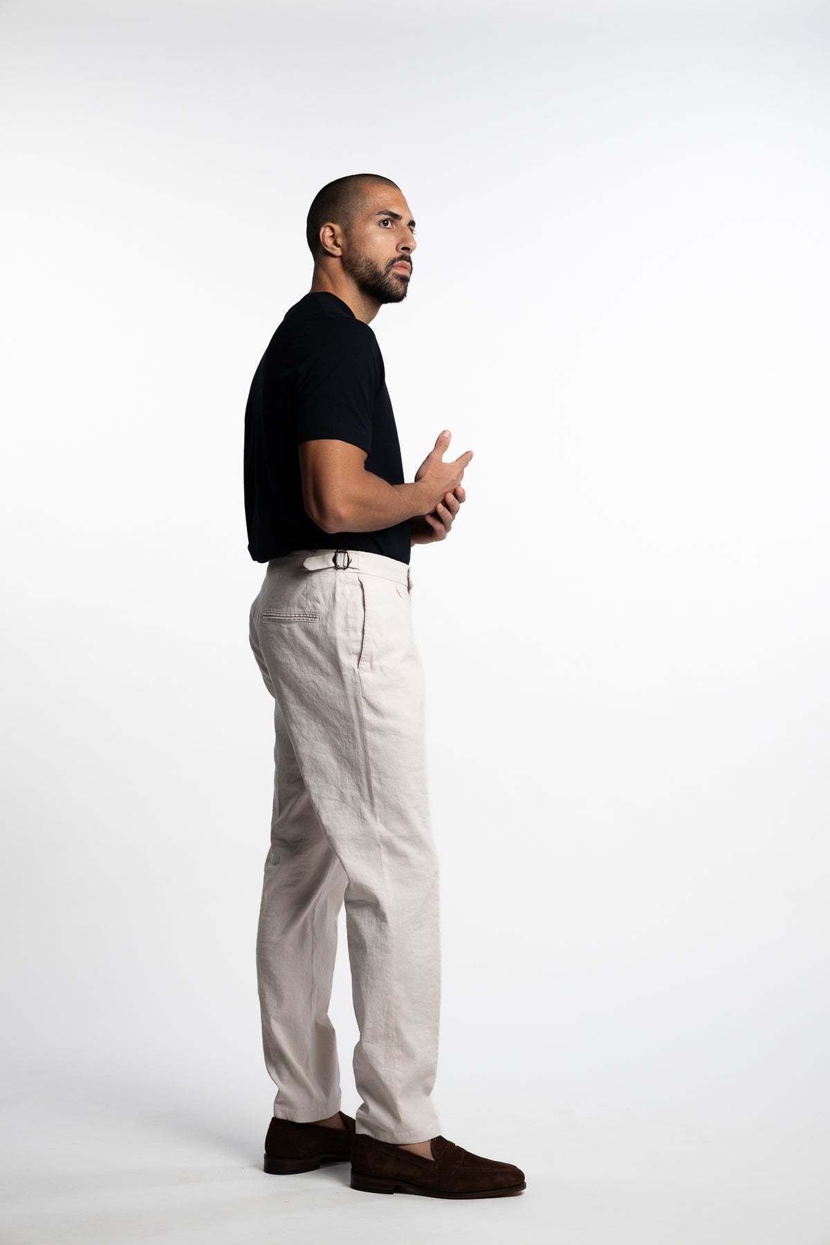 Pisa Cotton/Linen Trousers White Grass