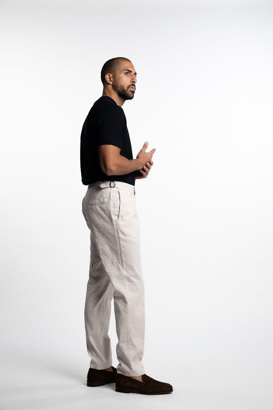 Pisa Cotton/Linen Trousers White Grass