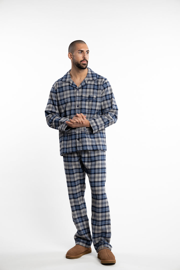 Checkered Flannel Pyjama Blue