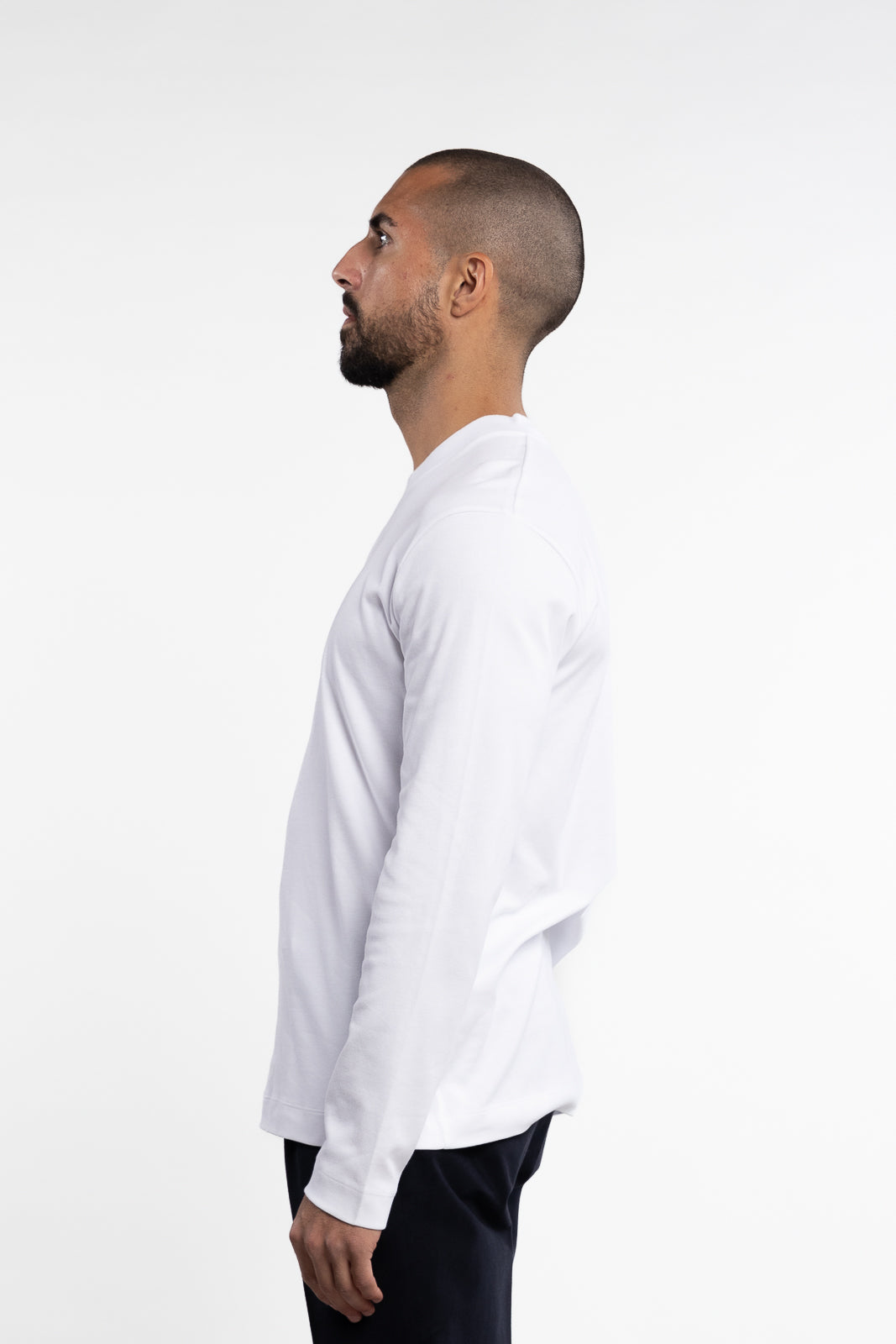 Cotton Long Sleeve Heavy Weight T-Shirt White