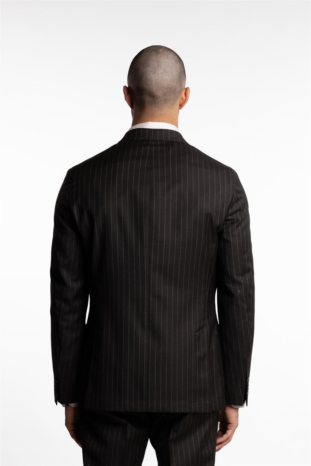 Vicenza DB Wool Blazer Dark Brown Pinstripe