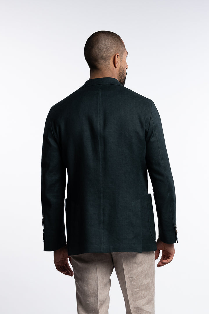 Farris Linen Patch Soft Blazer Green