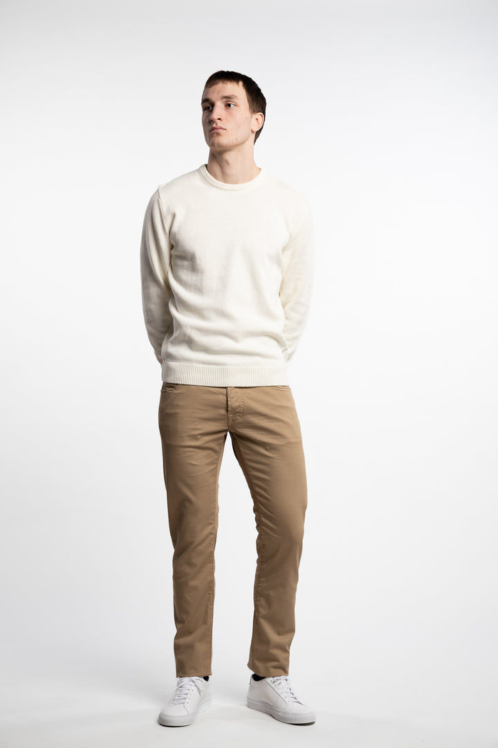 Nick Slim Fit Stretch Cotton Lyocell Twill Pants Beige